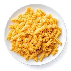 Spiral Pasta Dish on White Plate with Studio Lighting Background
