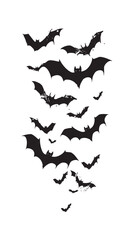 Bats silhouette isolated in White background