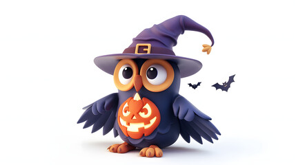 Naklejka premium Owl halloween isometric Cartoon 3D
