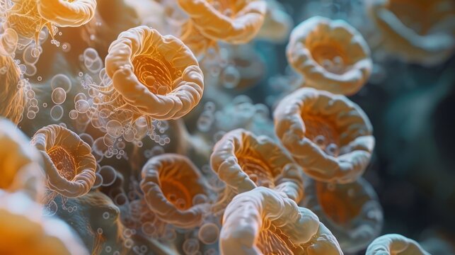 A microscopic view of Moraxella catarrhalis, highlighting its spherical shape and harmful features. This bacteria is known for causing respiratory infections. Speculative Medical illustrative image