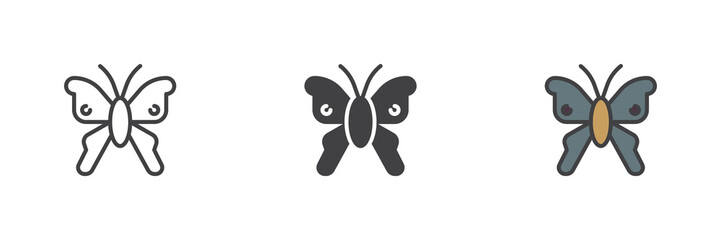 Obraz premium Butterfly different style icon set