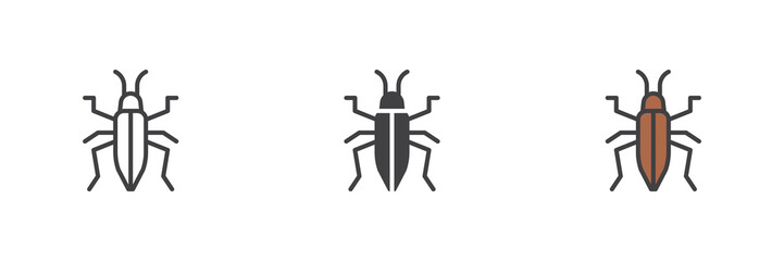 Bedbug different style icon set