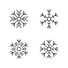 Snowflake winter collection. Winter holiday. Editable Stroke