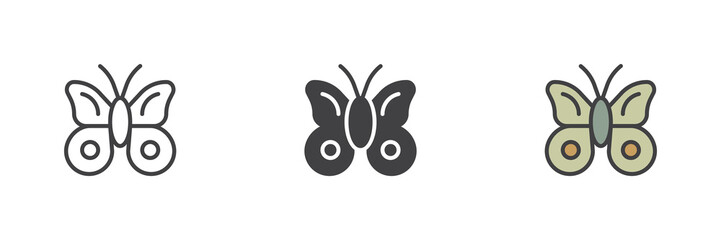 Obraz premium Butterfly different style icon set