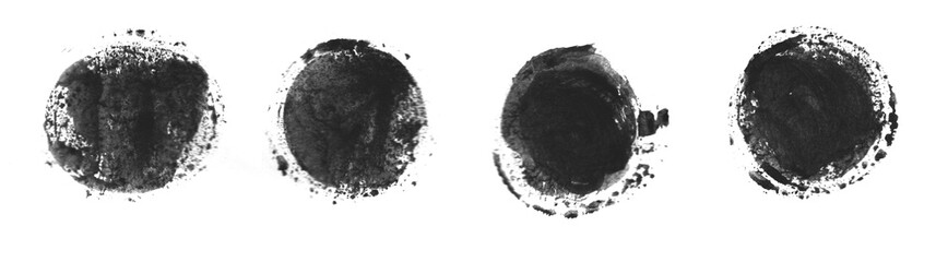 Gemalte Wasserfarbe Kreise schwarz
