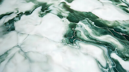 Obraz premium Intricate Green and White Marble Close-Up Detail