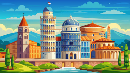 Obraz premium Pisa Cathedral and the Leaning Tower