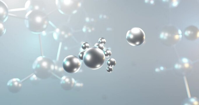 Sodium sesquicarbonate rotating 3d molecule, molecular structure of e500, seamless video