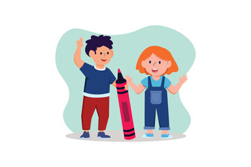 Children's Day Flat Design Illustration
