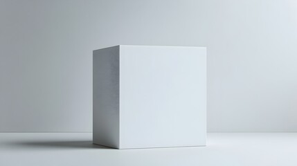 Minimalist White Cube in Digital Studio Background