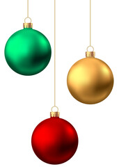 Realistic   Christmas  balls  isolated on white background.