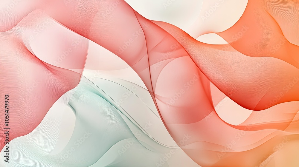 Fototapete Elegant abstract blob swirl design with subtle color gradients and flowing shapes, creating a modern and sophisticated background.