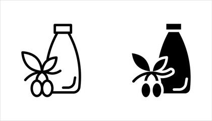 Olive oil linear icon set. Vegan component. Food seasoning. vector illustration on white background