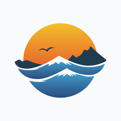 vector ogo sea and mountain views