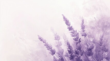 Obraz premium A soft watercolor image of a bunch of lavender flowers with a mix of purple hues, carefully isolated on a white background for a calm and serene vibe
