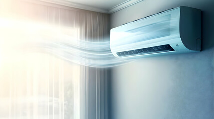 Fresh Cool Breeze from Air Conditioner in Room