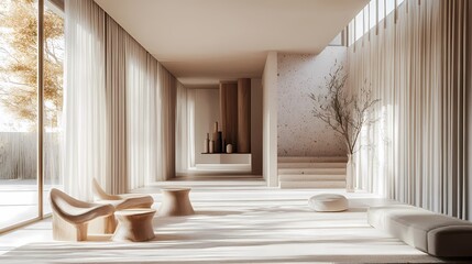 Modern pink interior room poster background