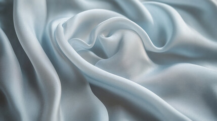 Obraz premium Soft blue silk fabric draped elegantly on a surface in natural light
