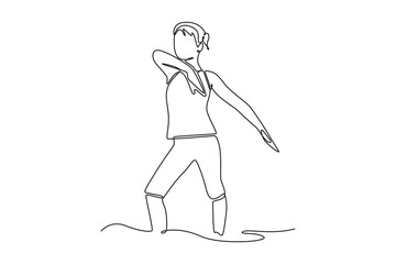 Student learning concept. Single line draw design vector graphic illustration.