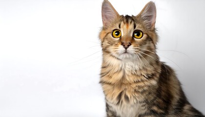 Obraz premium A charming portrait of a cat featuring its captivating eyes and soft fur, showcasing the beauty of this adorable domestic animal