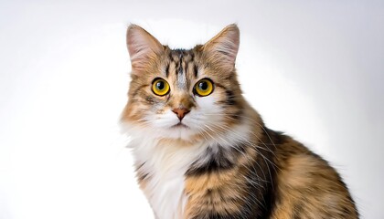 Obraz premium A charming portrait of a cat featuring its captivating eyes and soft fur, showcasing the beauty of this adorable domestic animal