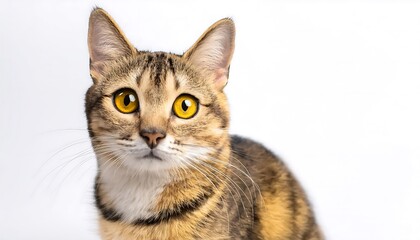 Obraz premium A charming portrait of a cat featuring its captivating eyes and soft fur, showcasing the beauty of this adorable domestic animal