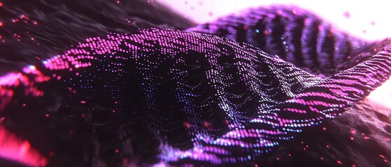 Dual DNA helixes with digital overlay in futuristic lab, biotechnological innovation, neon blue and pink hues, modern genetic research