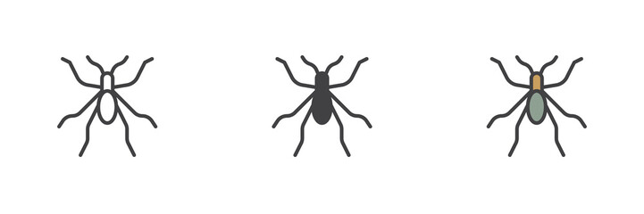 Bedbug different style icon set