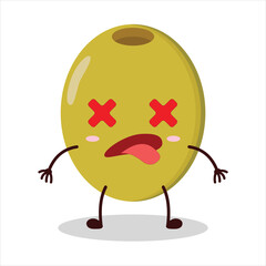 cute fainted expression of olive character