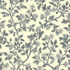 Elegant Olive Branch Seamless Pattern Design