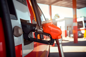 Delivery truck at a gas station representing increased transportation costs due to higher fuel taxes