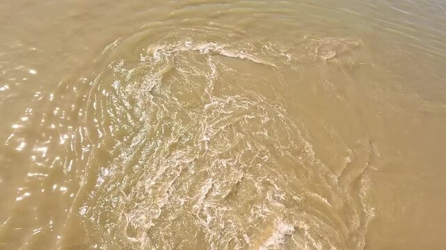 Boat Wake on Water in Blaye