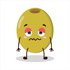 cute grumpy expression of olive character