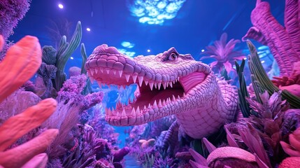 Massive Crocodile Shaped Float with Scaly Details