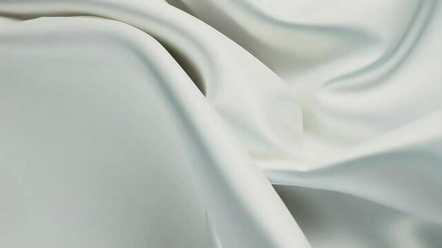 stunning 4K animation presents seamless wave white satin fabric fluttering gently wind capturing tenderness airiness silk cloth engaging visual texture clothes textile drapery silky curve
