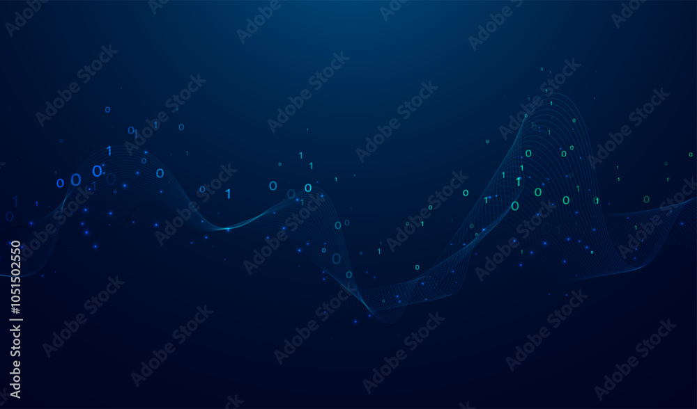 Poster abstract data transmission visualization. big data analytics representation. futuristic network. gra