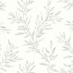 Obraz premium Elegant Seamless Fabric Pattern in Soft Olive Tones
