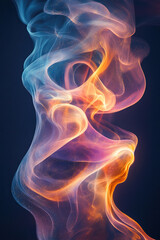 Obraz premium Vertical abstract background with liquid glowing smoke texture on dark background. Vertical digital wallpaper