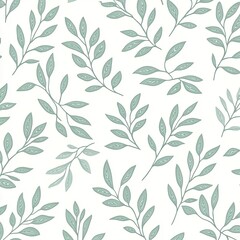 Intricate Olive Leaves in Soft Pastel Hues