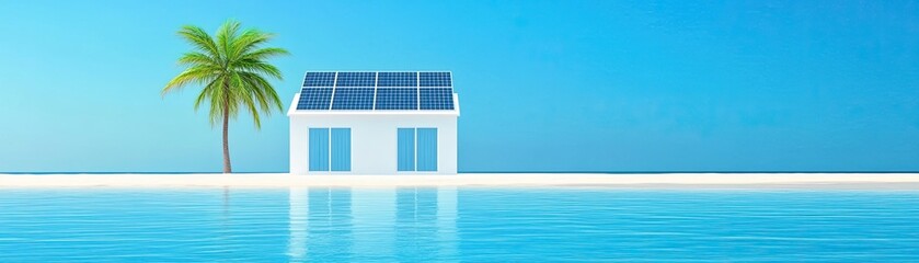 Fototapeta premium Beachfront Solar Powered Vacation Home Design