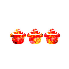 Colorful muffin cake vector illustration