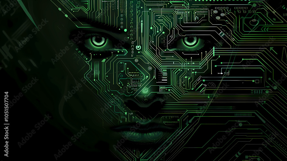 Aufkleber high-resolution image of eyes a printed circuit board (pcb) with complex technology patterns for use