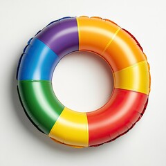 Fototapeta premium Colorful Lifebuoy on Isolated White Background