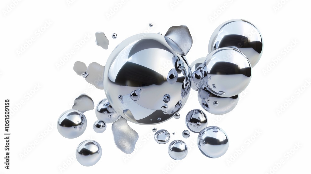 Wall mural 3d render of abstract art with surreal 3d organic ball in curve wavy smooth and soft bio forms in ma