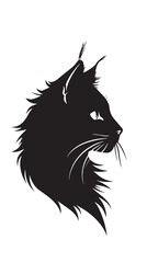 Fototapeta premium cat head silhouette logo design template , black silhouettes isolated on white background