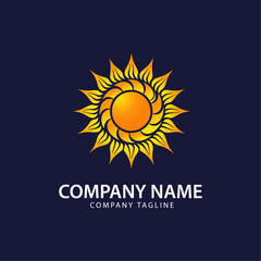 Sun logo vector illustration for business or corporate. 