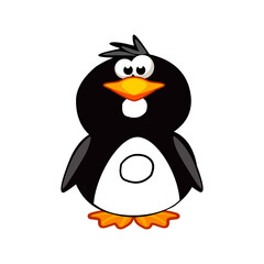Cartoon Penguin number 8, figure Eight. Cartoon of number with a animal concept. Calligraphy, lettering, typography for your Education cards or game
