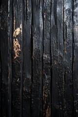 Fototapeta premium Closeup of a black wooden wall, textured background