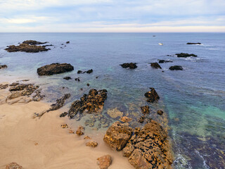 scenic coastal view with turquoise ocean