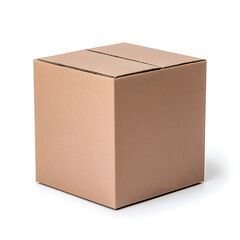 Fototapeta premium Brown Cardboard Box Mock up isolated on white background